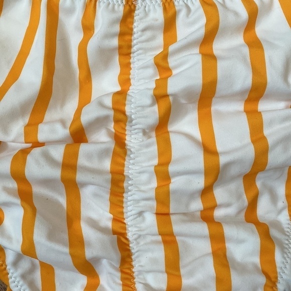 NWOT tangerine and white striped bikini bottom with feminine ruffles. Large - Picture 5 of 5
